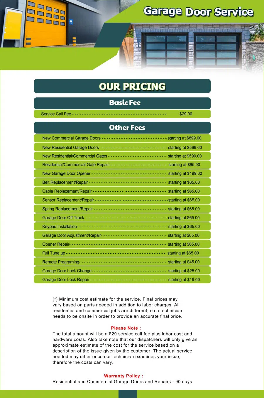 Garage Door 24 Hours Repairs Townsend, MA 978-425-1085